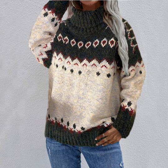 Rollkragenpullover Damen | Hoher Kragen & Ruhiges Muster 3