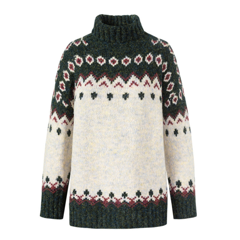 Rollkragenpullover Damen | Hoher Kragen & Ruhiges Muster 4