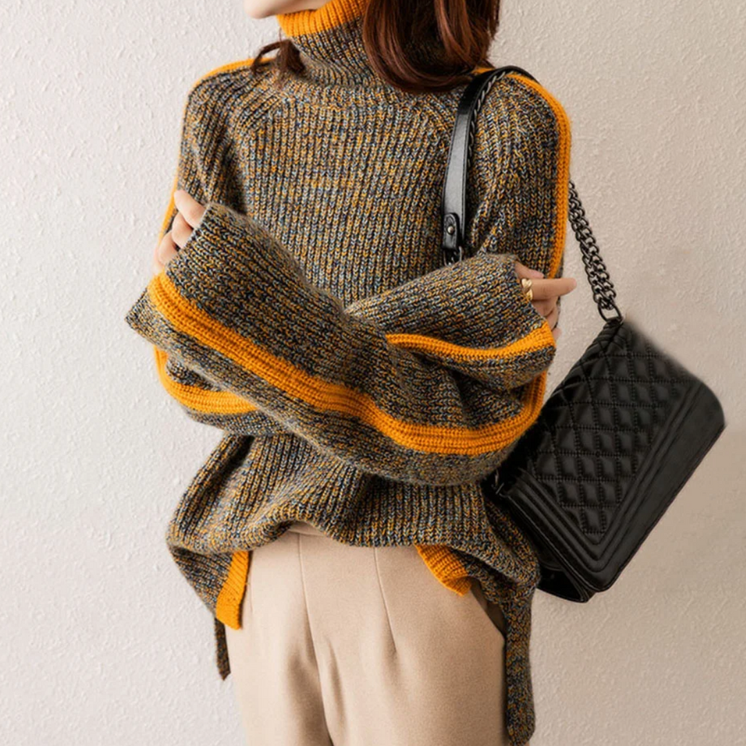 Rollkragenpullover Damen | Meliert & Seitenschlitze 2