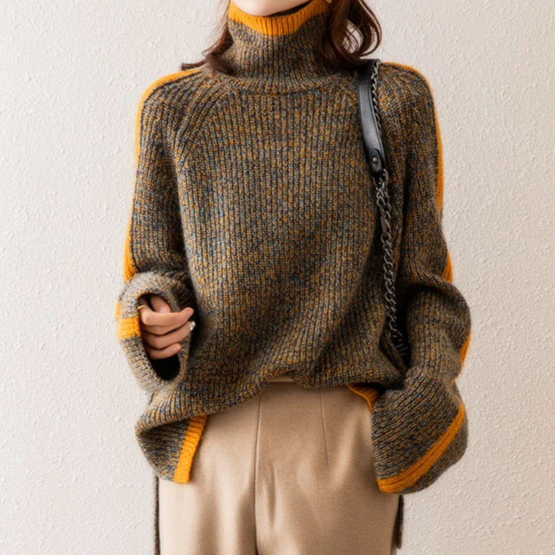 Rollkragenpullover Damen | Meliert & Seitenschlitze 3