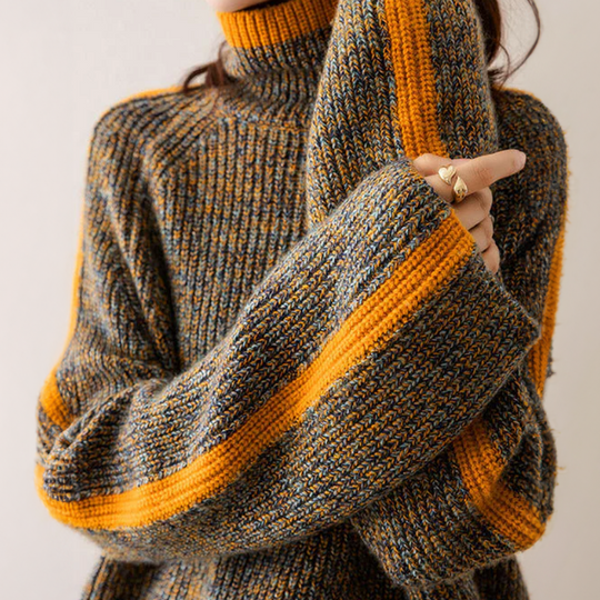 Rollkragenpullover Damen | Meliert & Seitenschlitze 4