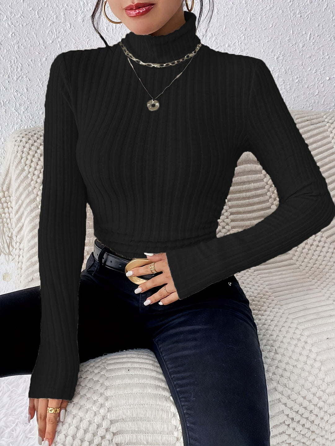 Rollkragenpullover Damen | Schmale Passform & Warm