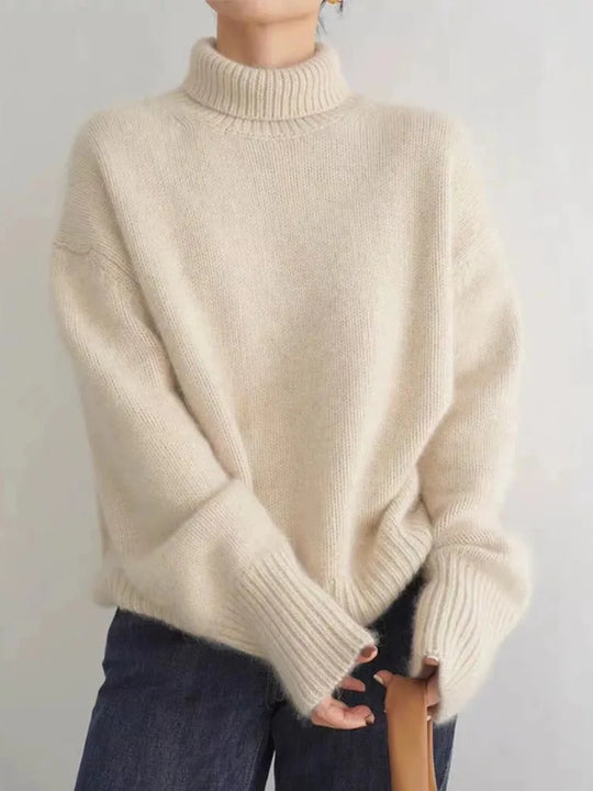 Rollkragenpullover Damen | Überschnittene Schultern & Warme Strickfläche 2