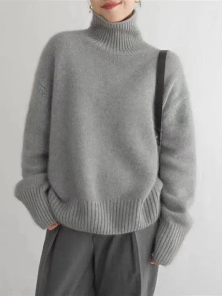 Rollkragenpullover Damen | Überschnittene Schultern & Warme Strickfläche 4