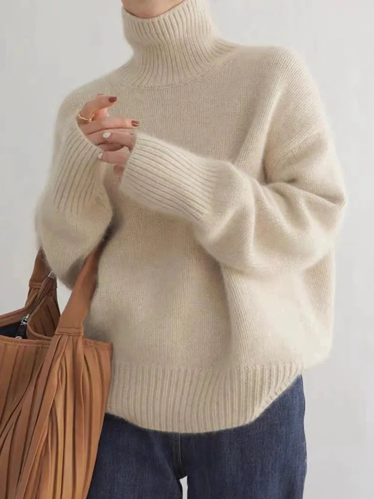 Rollkragenpullover Damen | Überschnittene Schultern & Warme Strickfläche 1