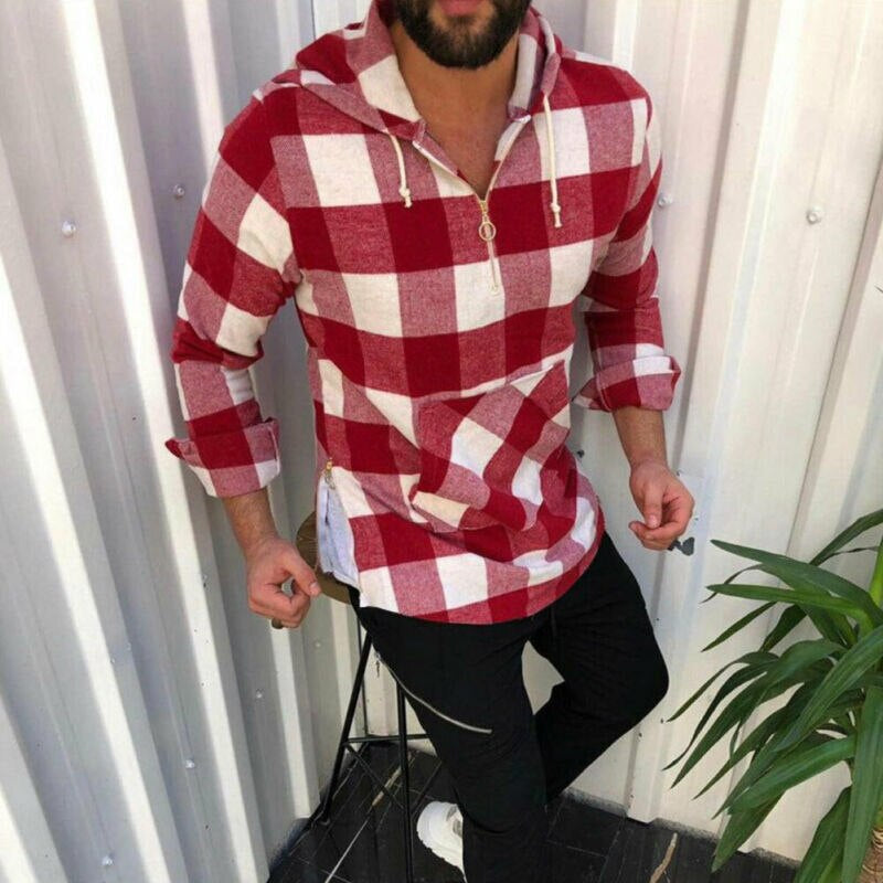 Hoodie Heren | Geruit Design met Capuchon