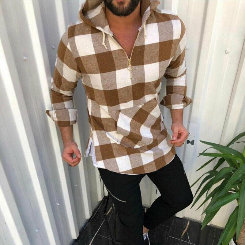 Hoodie Heren | Geruit Design met Capuchon