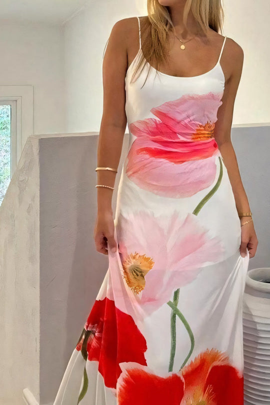 Rückenfreies Geblümtes Maxi-Sommerkleid Damen - Siletta 5