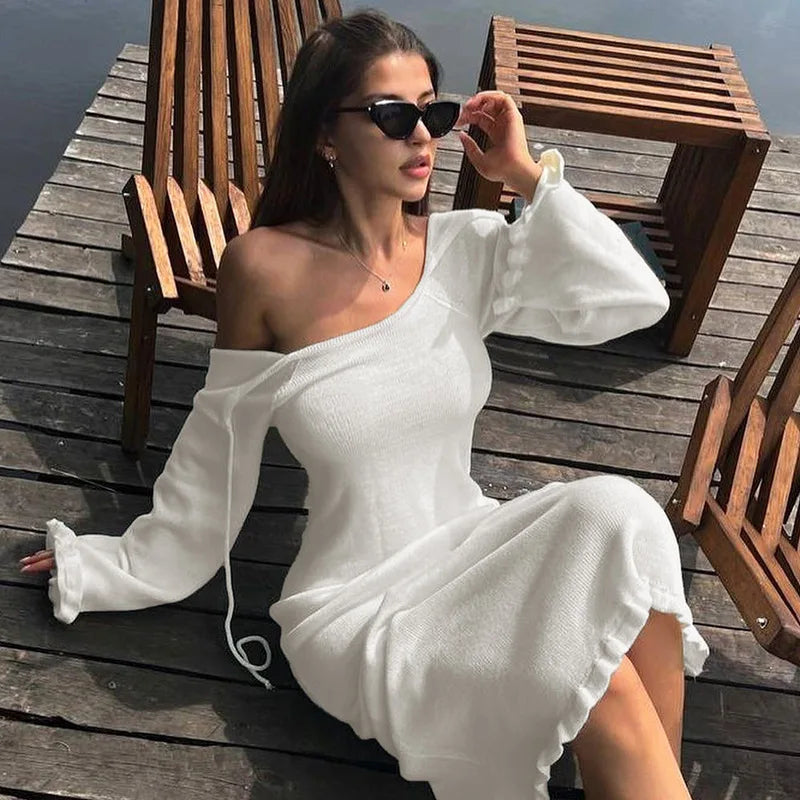Rückenfreies Strickkleid Damen