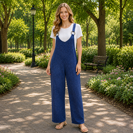 Rynoria - Dames set van losse overall en casual T-shirt 0