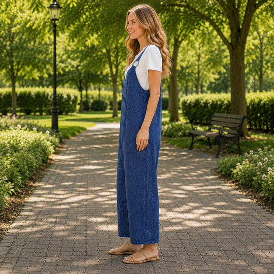 Rynoria - Dames set van losse overall en casual T-shirt 2