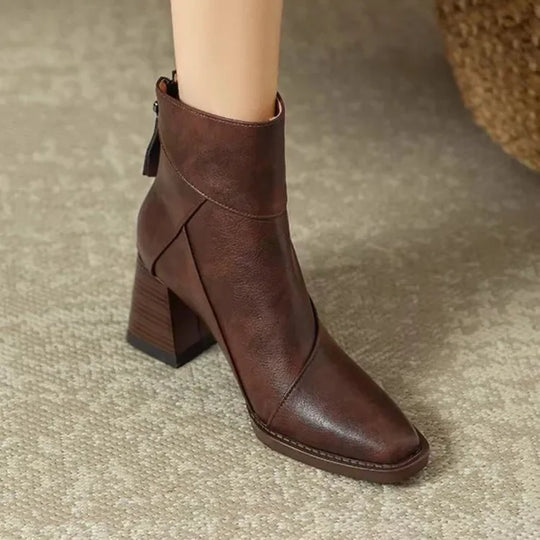Stiefeletten Damen | Blockabsatz & Spitze Kappe