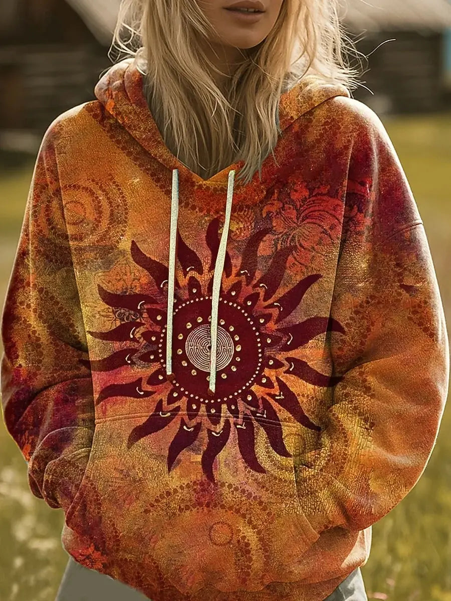 Hoodie Heren | Kleurrijke Zonburst Print 1