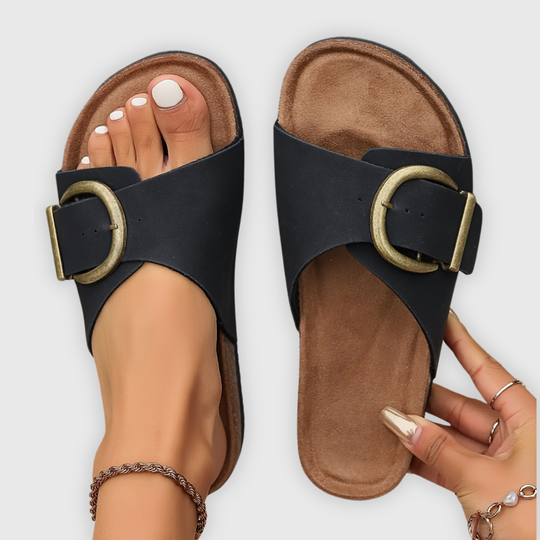 Sandalen Dames | Orthopedisch Comfort & Gouden Gesp
