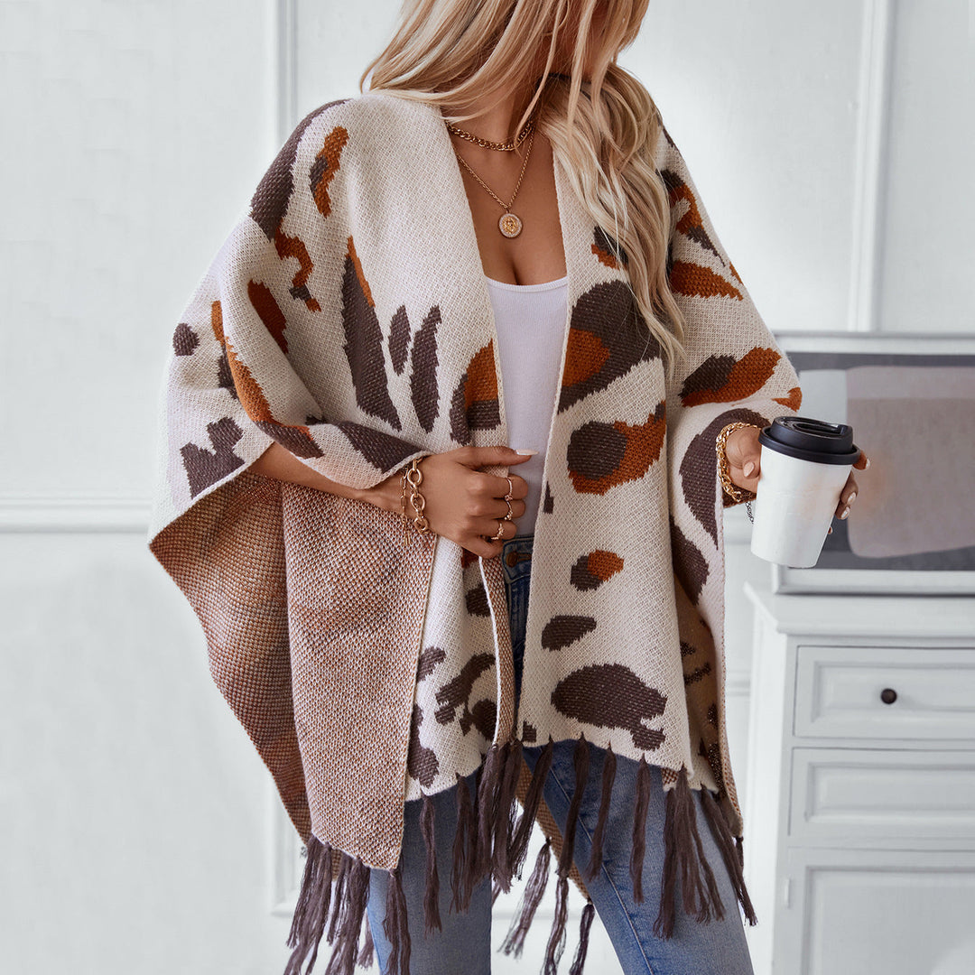 Schal Damen | Leopardenmuster & Fransen