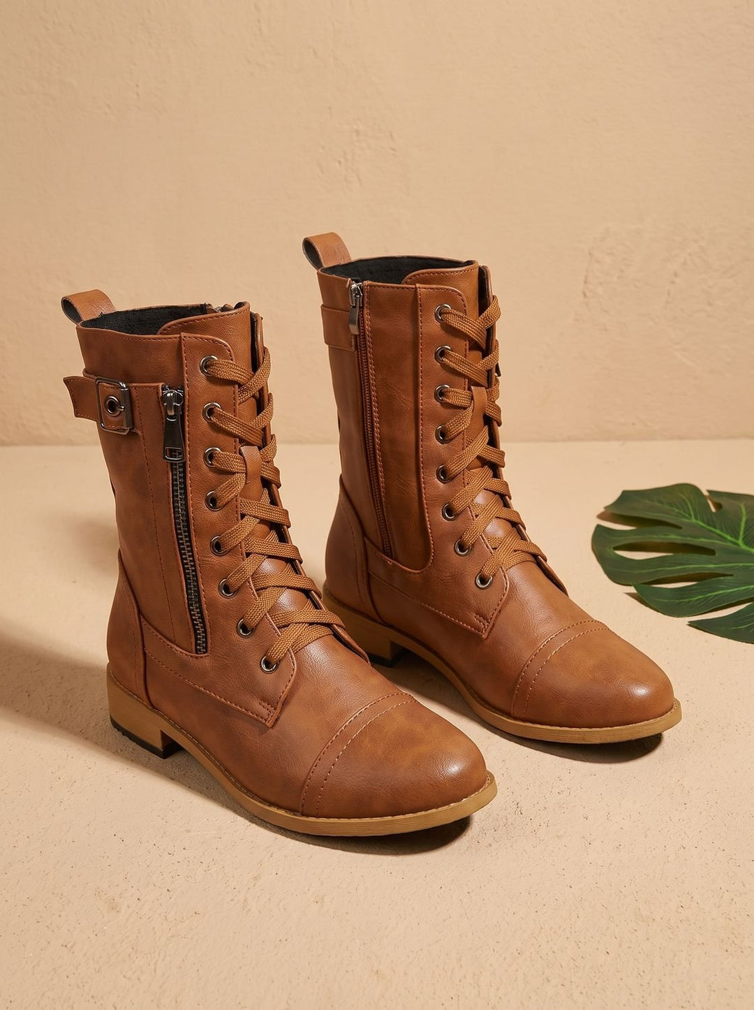 Schnürboots Damen | Mit Schnalle & Seitenreißverschluss