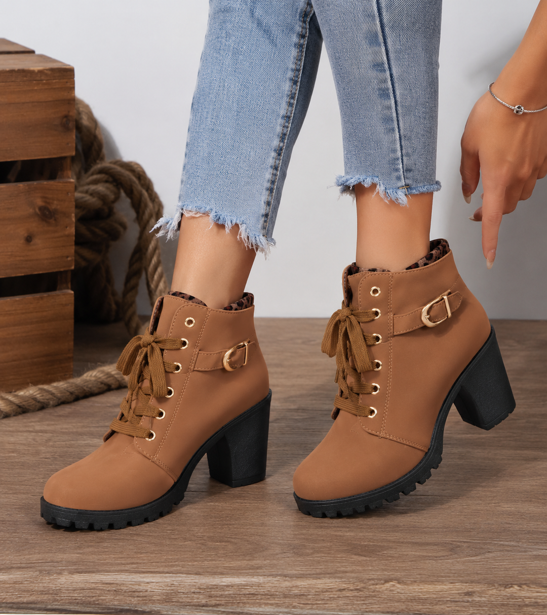 Schnürstiefel Damen | Fußgewölbe-Stütze & Stoßdämpfung