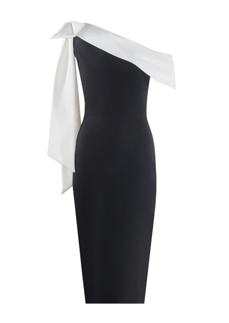 Schwarz-Weißes Midi-Galakleid Damen - Collette 7