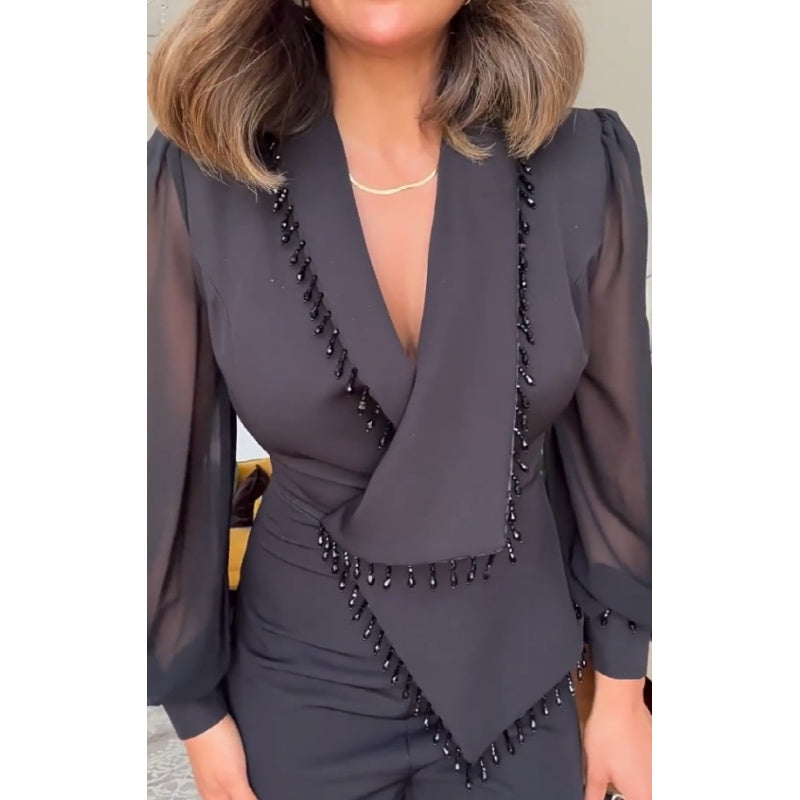 Schwarzer Formeller Jumpsuit Damen - Marie