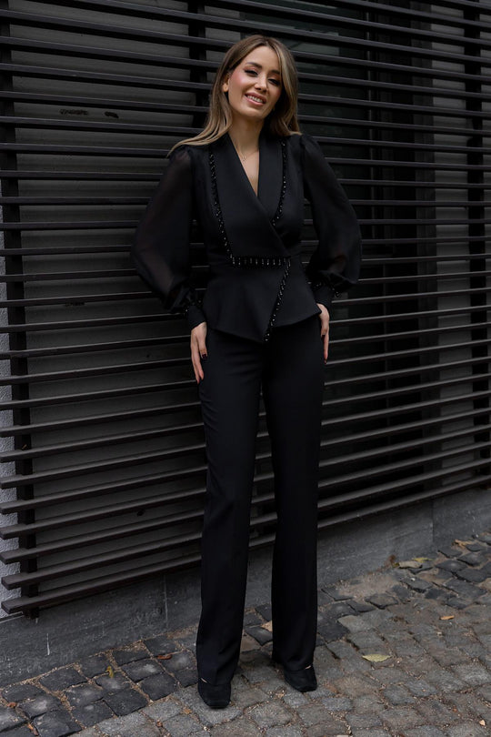 Schwarzer Formeller Jumpsuit Damen - Marie