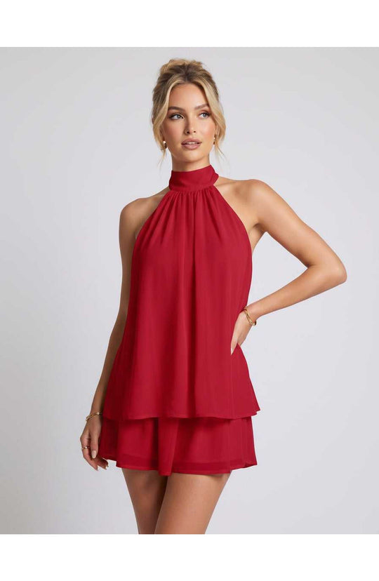 Mini Jurk Dames | Speelse Halterneck