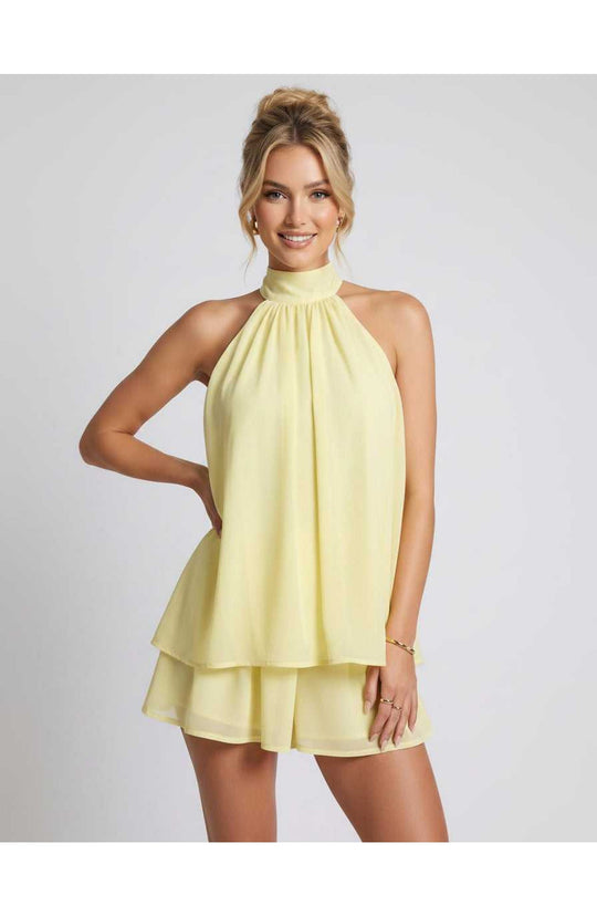 Mini Jurk Dames | Speelse Halterneck