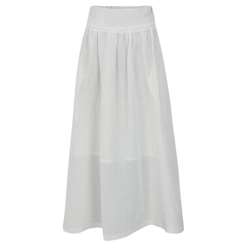 Soepel vallende midirok met elastische tailleband 3