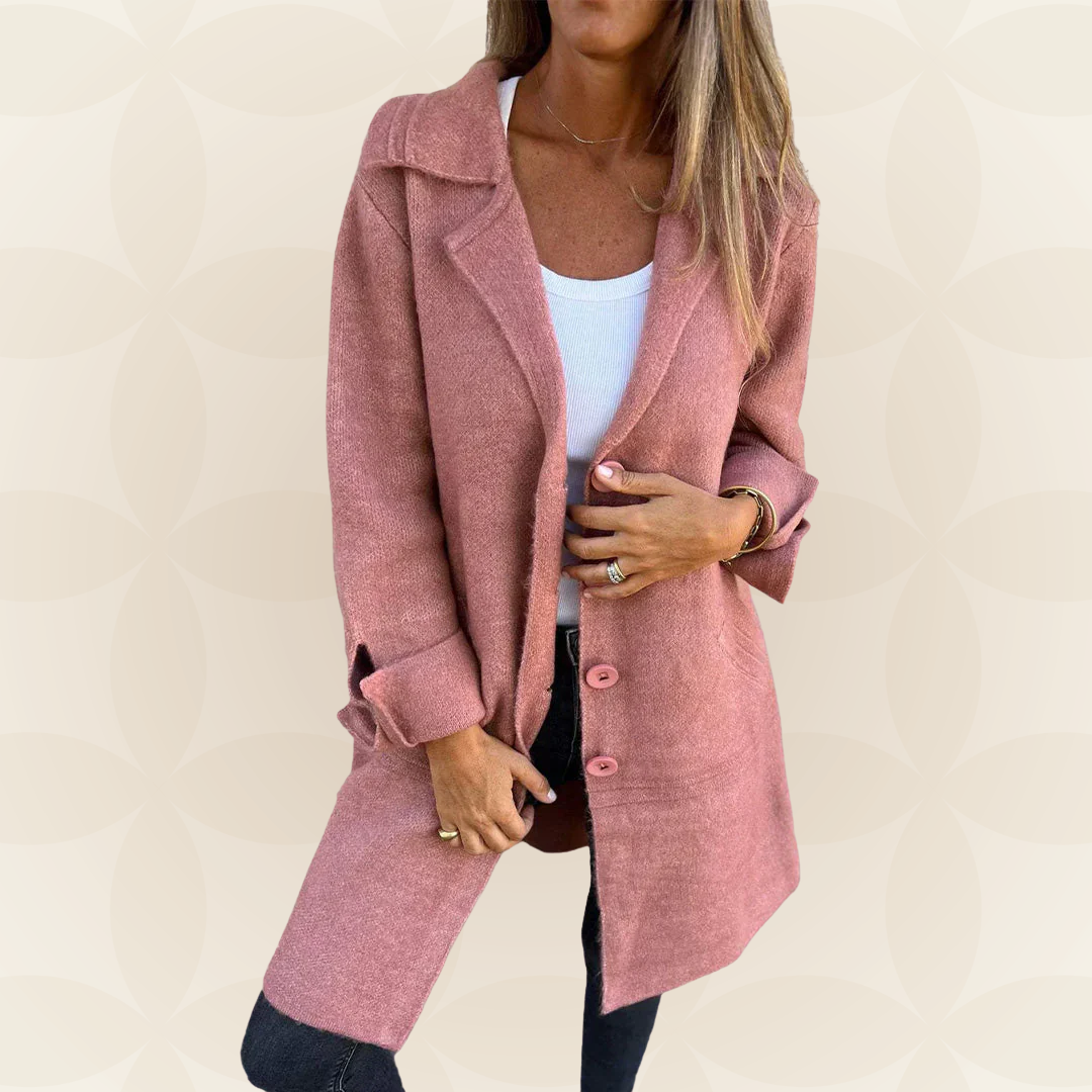 Sofia – Jas van zachte stof met knoopsluiting 0