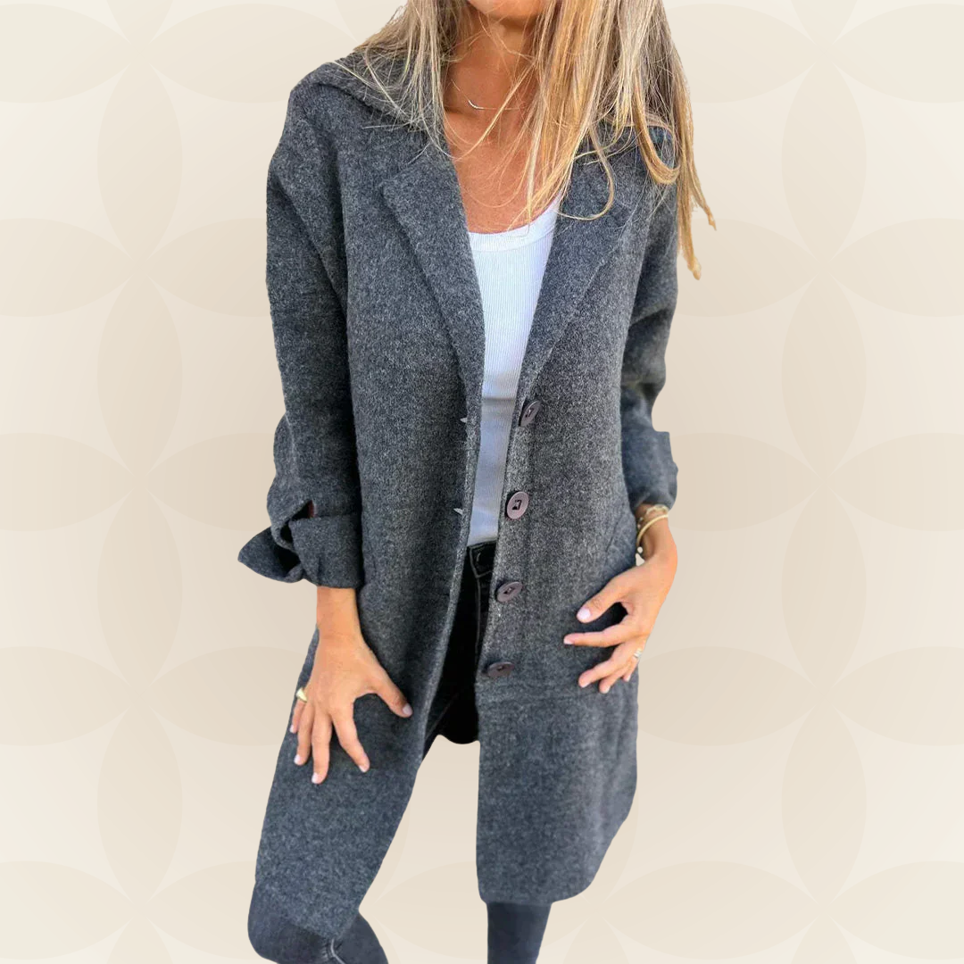 Sofia – Jas van zachte stof met knoopsluiting 1
