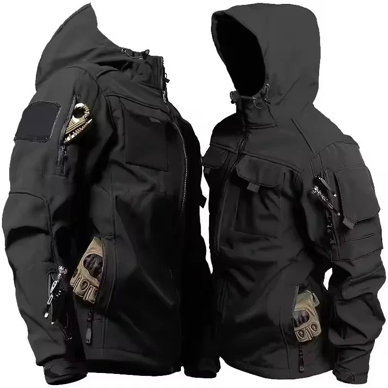 Softshell Jas Mannen | Beschermend, Waterafstotend met Kap 0