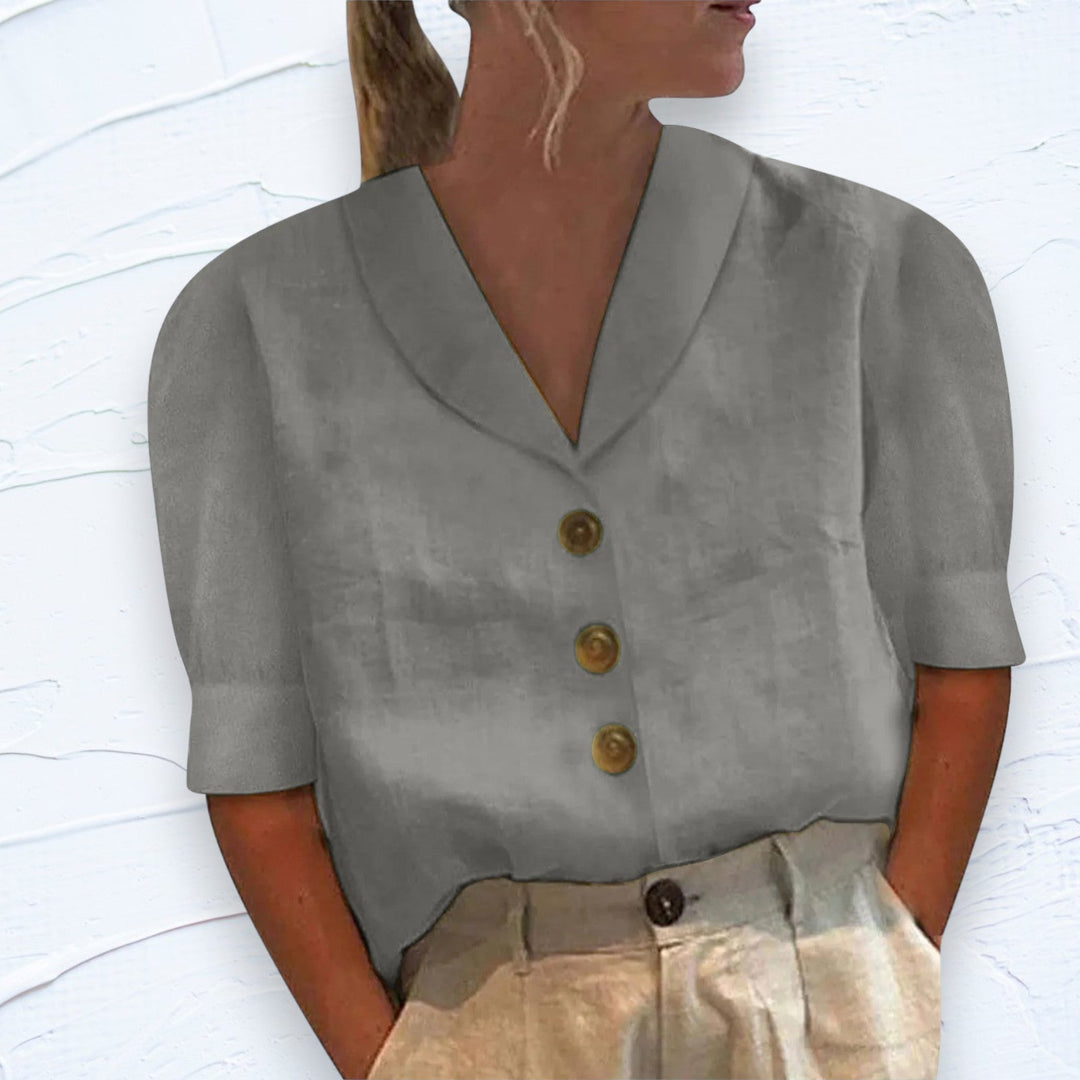 Stephanie | Blouse met traditionele kraag en knoopsluiting 2