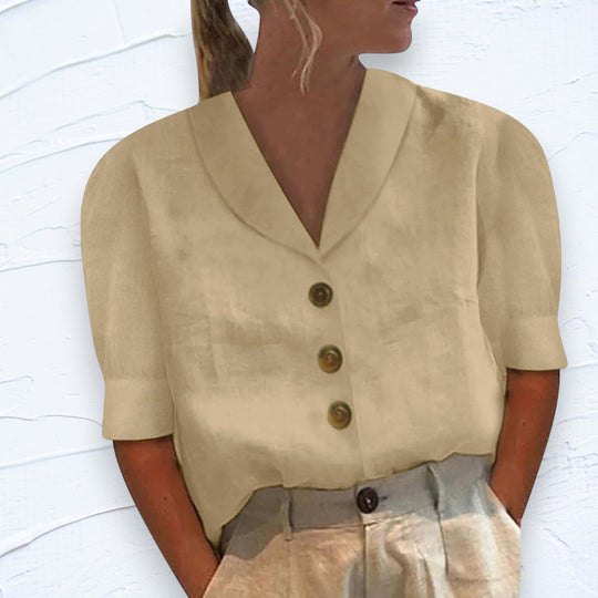 Stephanie | Blouse met traditionele kraag en knoopsluiting 3