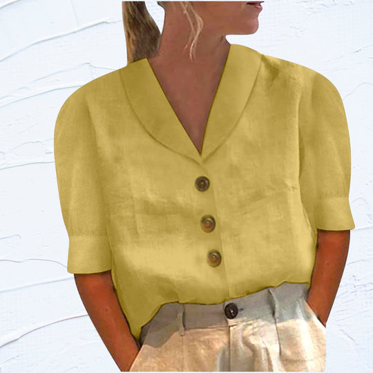 Stephanie | Blouse met traditionele kraag en knoopsluiting 5