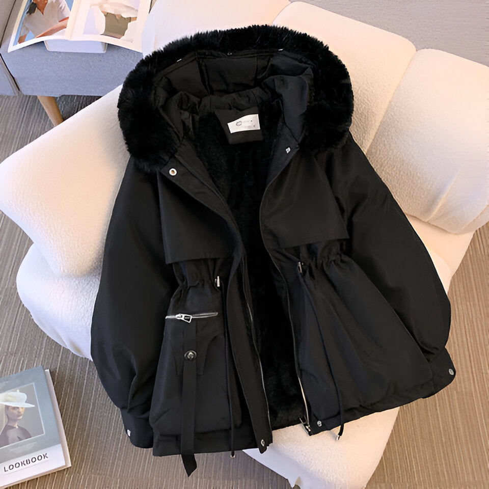 Steppjacke Damen | Kunstfellkragen & Tunnelzug