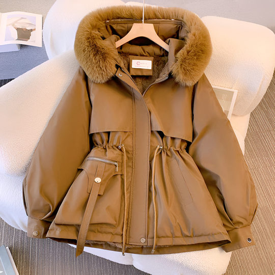 Steppjacke Damen | Kunstfellkragen & Tunnelzug