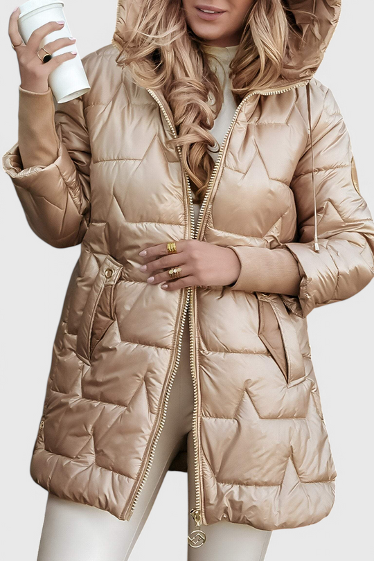 Steppjacke Damen | Lang mit Kapuze 7