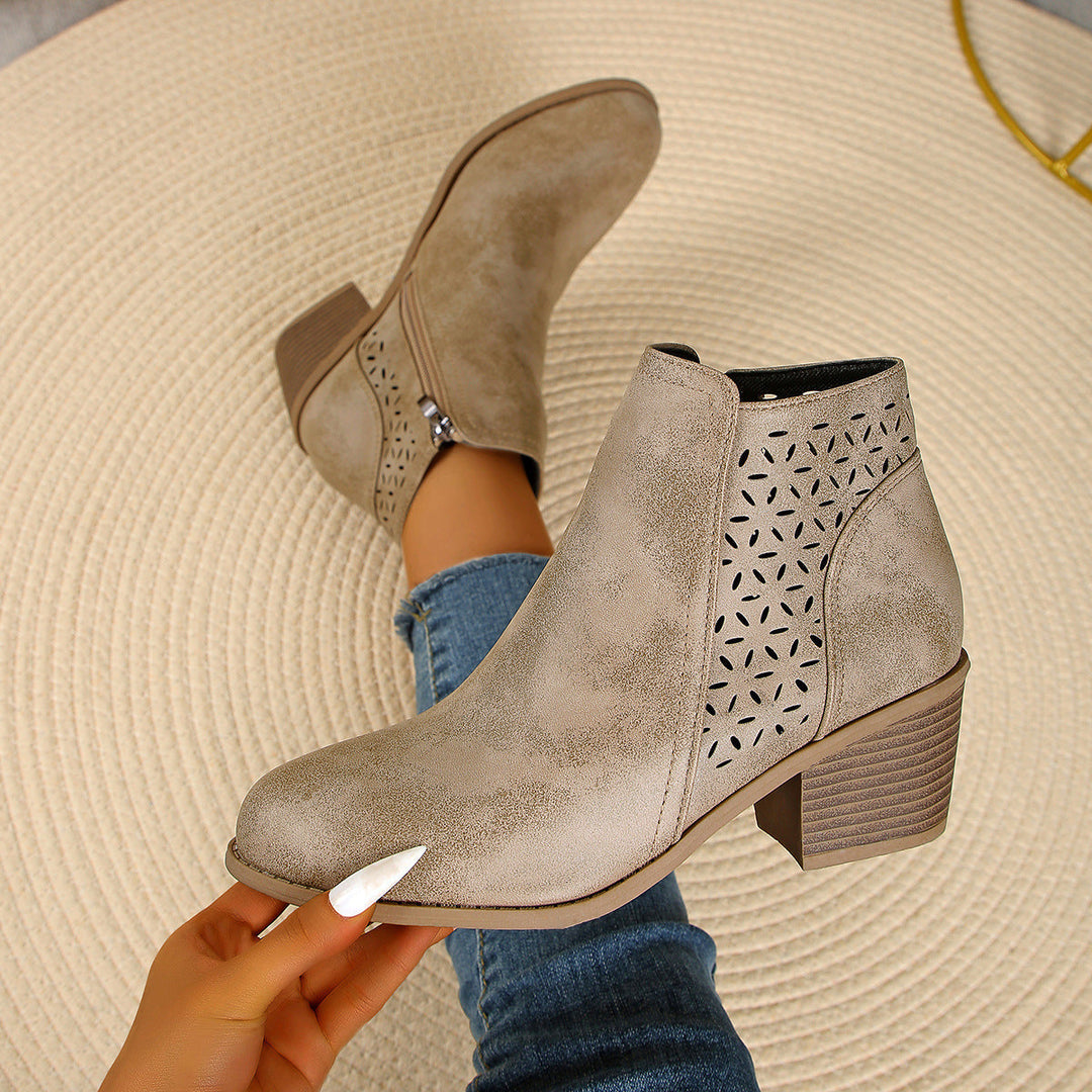 Stiefelette Damen | Lasercut & Blockabsatz