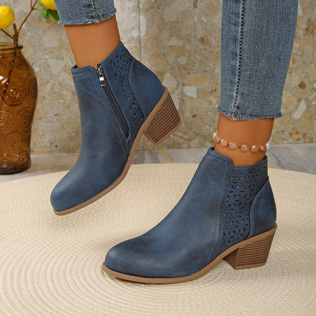 Stiefelette Damen | Lasercut & Blockabsatz