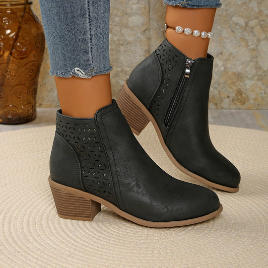 Stiefelette Damen | Lasercut & Blockabsatz