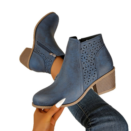 Stiefelette Damen | Lasercut & Blockabsatz