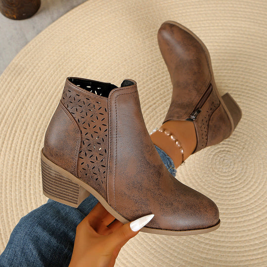 Stiefelette Damen | Lasercut & Blockabsatz
