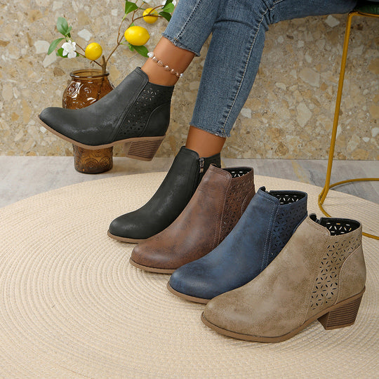 Stiefelette Damen | Lasercut & Blockabsatz