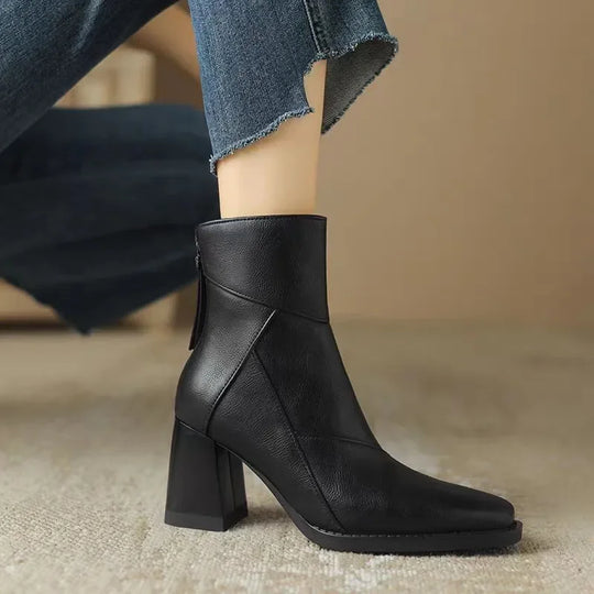 Stiefeletten Damen | Blockabsatz & Spitze Kappe