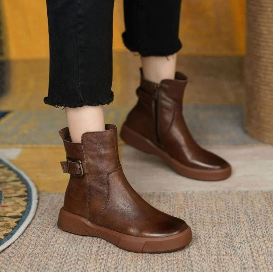 Stiefeletten Damen | Plateau & Schnalle