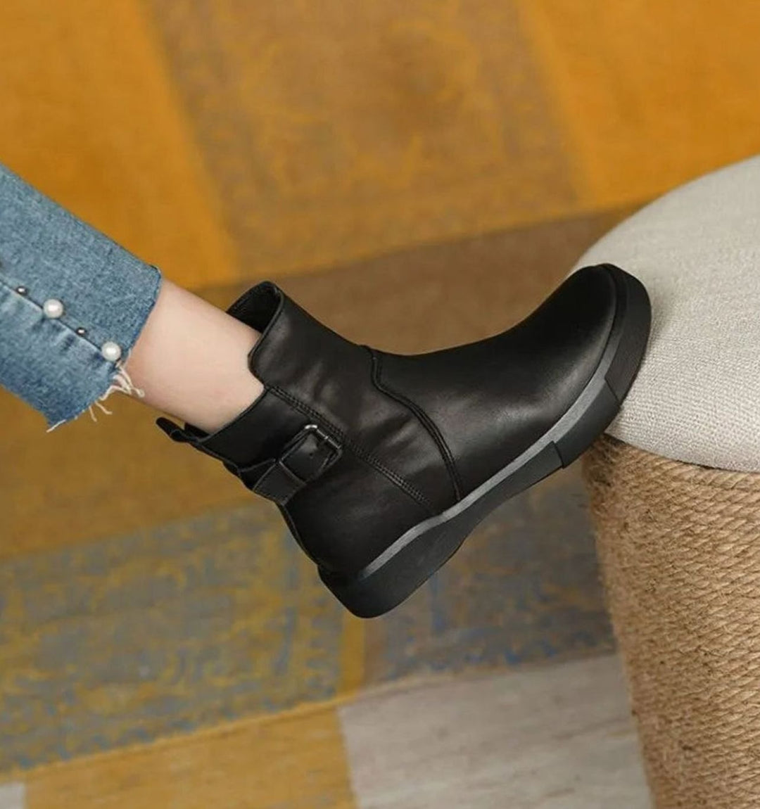 Stiefeletten Damen | Plateau & Schnalle