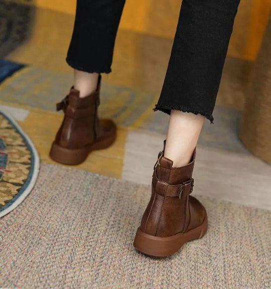 Stiefeletten Damen | Plateau & Schnalle