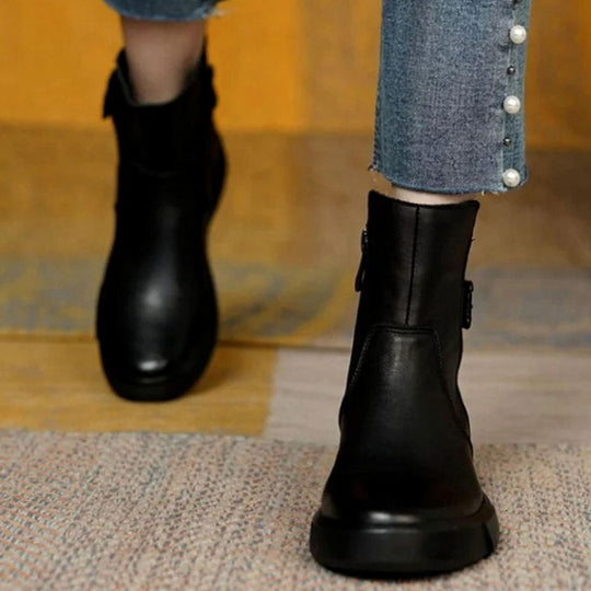 Stiefeletten Damen | Plateau & Schnalle