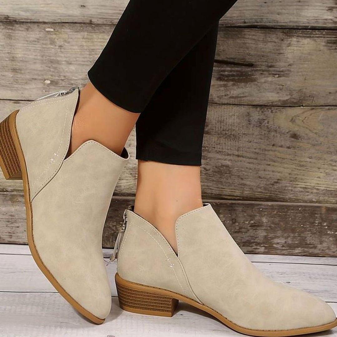 Stiefeletten Damen | Spitze Zehenkappe & Niedriger Absatz