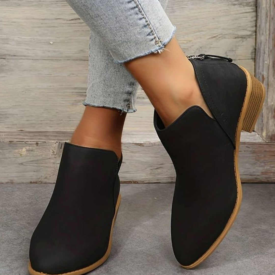 Stiefeletten Damen | Spitze Zehenkappe & Niedriger Absatz
