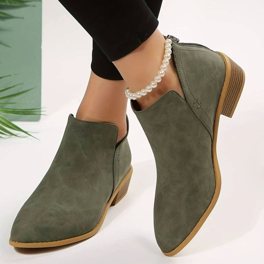 Stiefeletten Damen | Spitze Zehenkappe & Niedriger Absatz